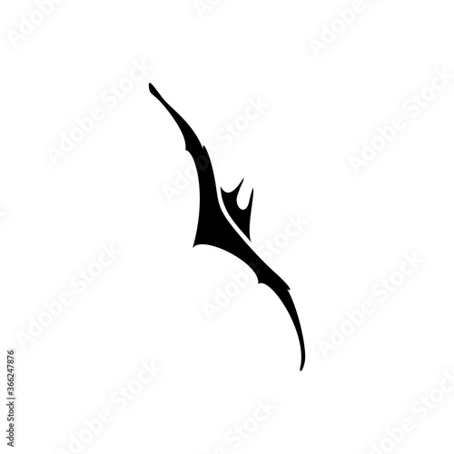 vector illustration of a black silhouette of a bat in flight © olhabocharova