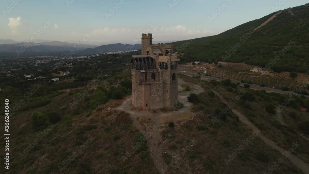 Slow circular aerial view of Castillo de La Mota, South of Spain Slow circular aerial view of Castillo de La Mota, South of Spain