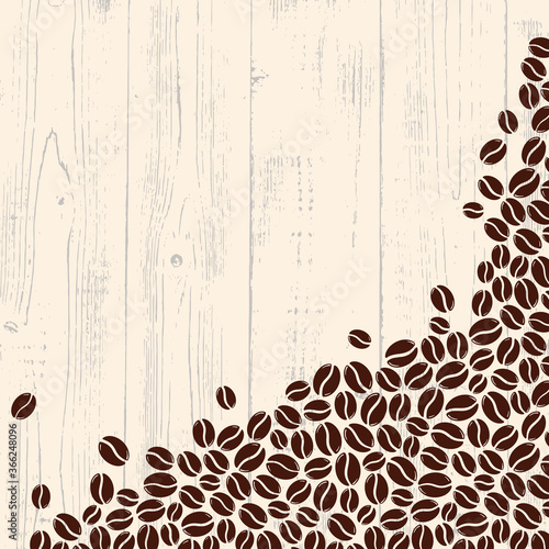 Blank coffee beans wooden frame