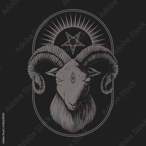 Satanic Goat vector illustration