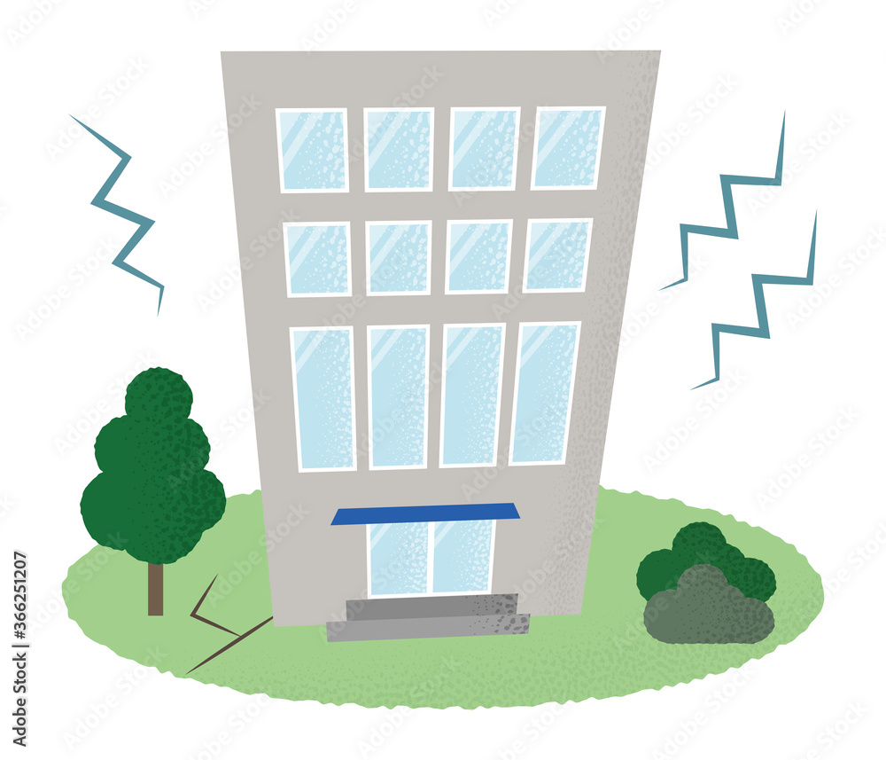 地震の被害に遭う住宅のベクターイラスト Stock Vector | Adobe Stock