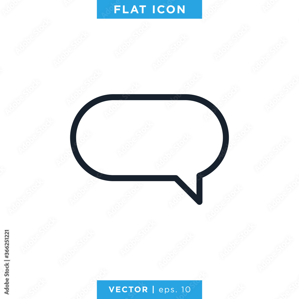 Fototapeta premium Speech Bubble Chat Talk Icon Vector Logo Template. Editable Stroke.