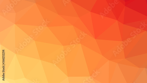 Orange yellow red polygon pattern. Low poly design
