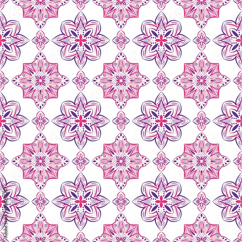 Ornamental mandala design abstract background. Seamless pattern with flowers