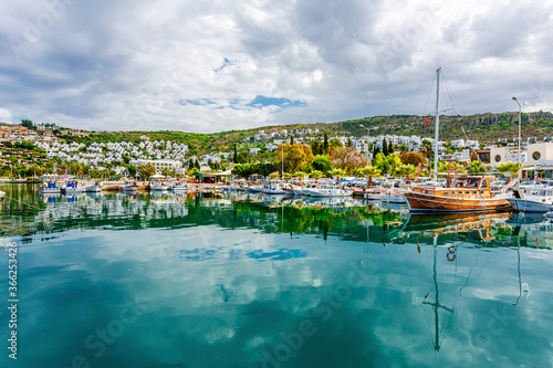 Fototapeta Naklejka Na Ścianę i Meble -  Gundogan Marine view in Bodrum. Bosrum is populer tourist destination in Turkey.