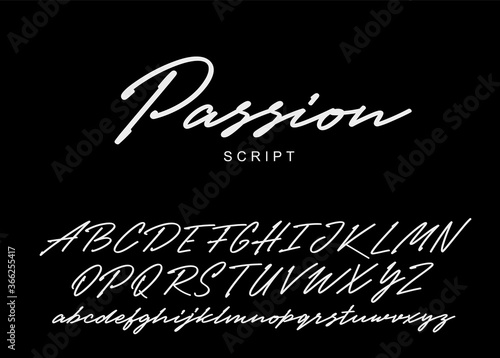 Passion script design. Vector alphabet. photo