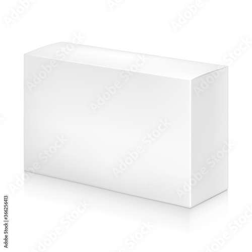 Paper white plain rectangle box mock-up template. © rea_molko