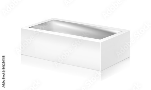 Paper white box with window mock-up template.