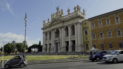 After a rainy day the Basilica of San Giovanni in Laterano, Cathedral and historic papal seat, shines under the sun photo
