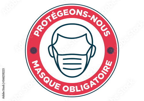 Face mask required sign against covid-19