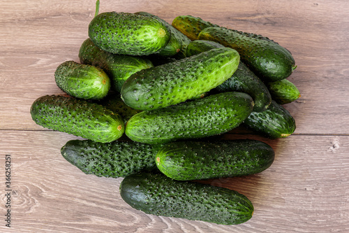 Green cucumbers. Fresh produce from the Farmers Market.