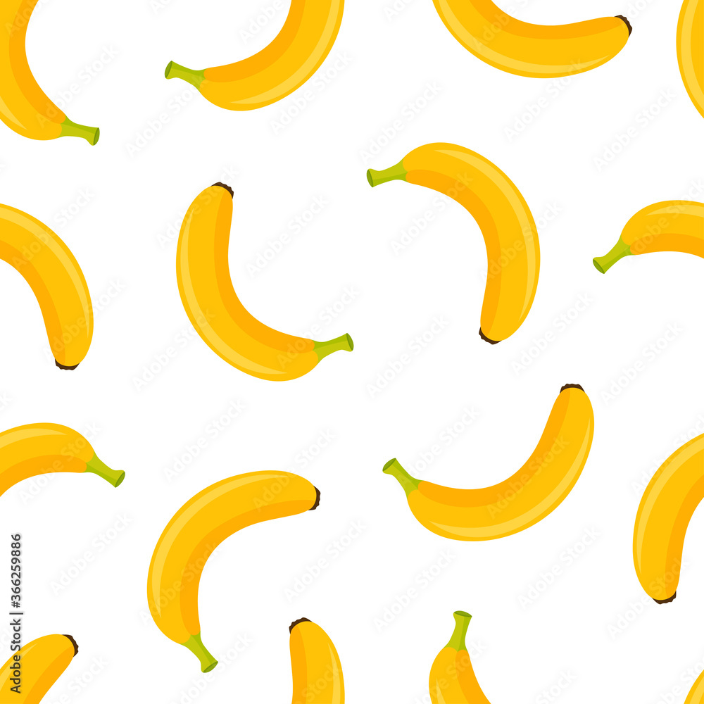banana seamless pattern isolated on white background