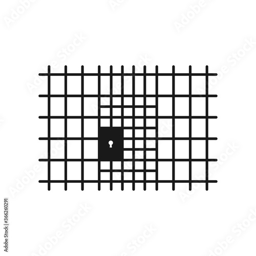 simple prison or jail icon isolated on white