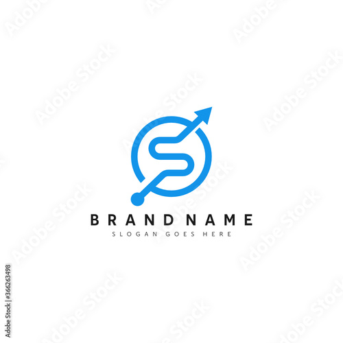 letter S trade marketing logo design vector. initial S monogram and chart diagram graphic concept. company, corporate, business, finance symbol icon.
