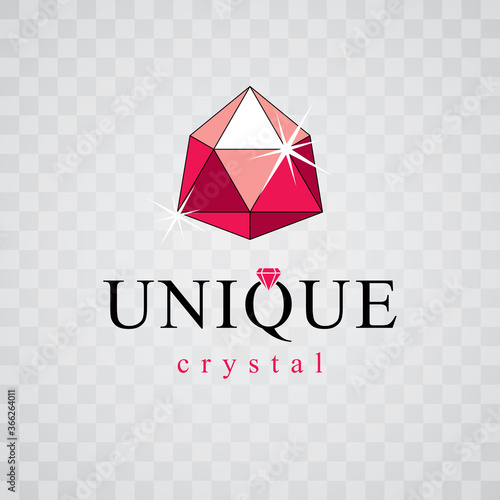 Vector glossy red ruby. Bri...