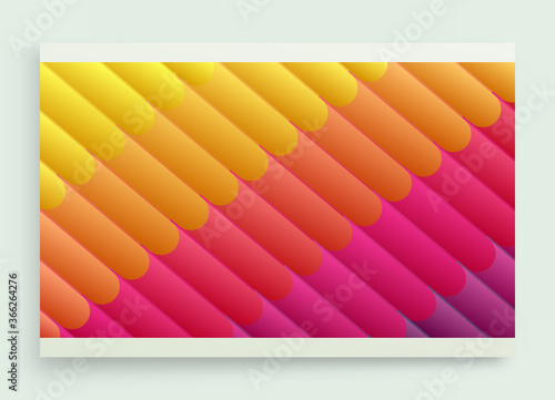 3D background striped symmetric lines. Abstract background with dynamic effect. Creative design poster with vibrant gradients. Vector Illustration for advertising, marketing or presentation.