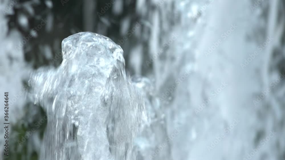 Fountain splashes. Slow motion of water, close-up Fountain splashes. Slow motion of water, close-up