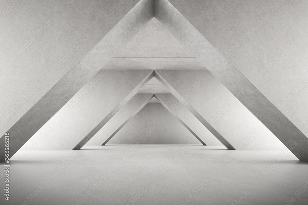 Fototapeta premium Abstract architecture space, Interior with concrete wall. 3d render.