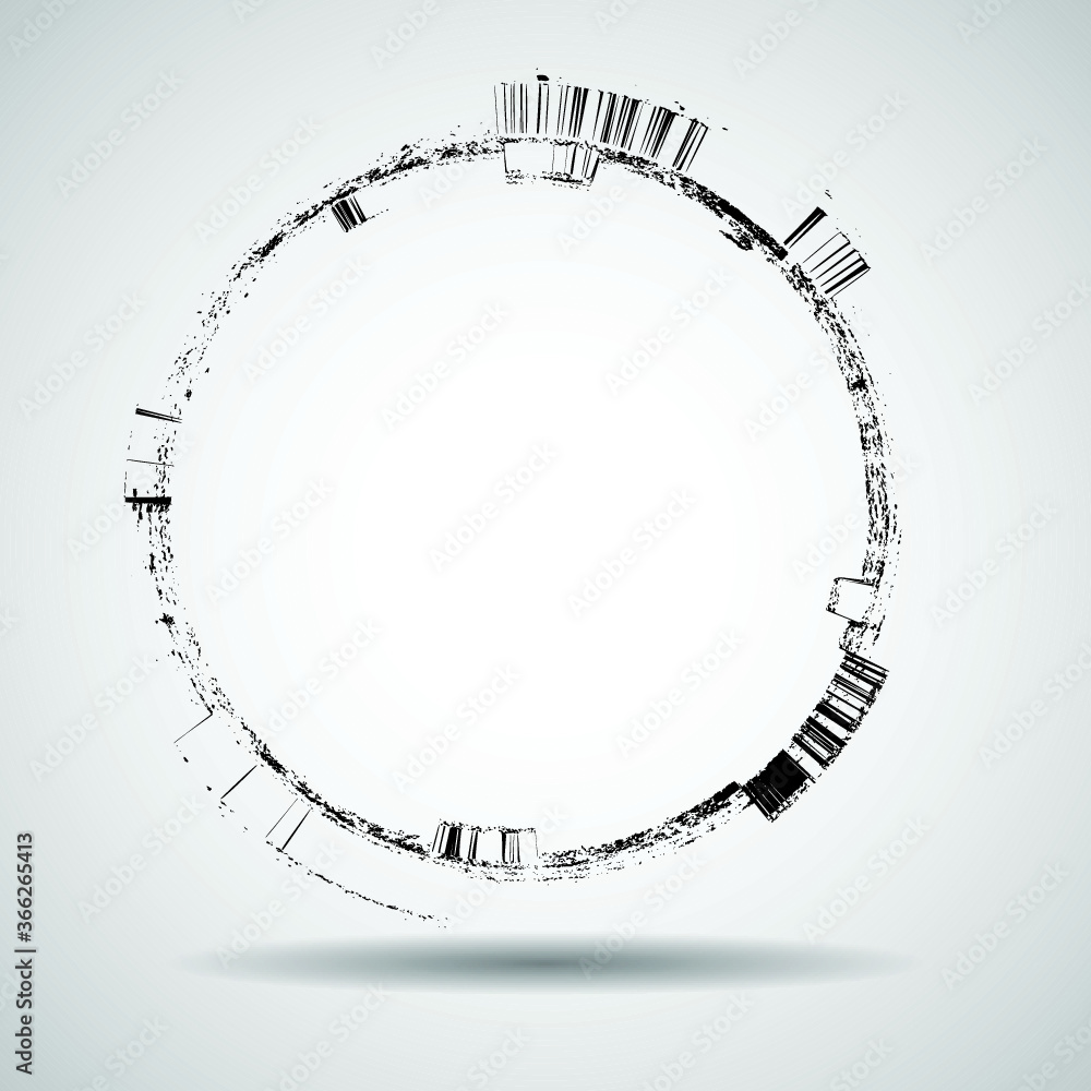 Fototapeta premium Grunge circle border frame . vector