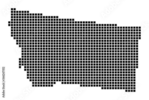 Montana map. Map of Montana in dotted style. Borders of the us state filled with rectangles for your design. Vector illustration.