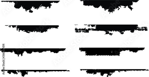 Edges Vector Set . Design Elements . Grunge Borders , Dividers or Brush Strokes .