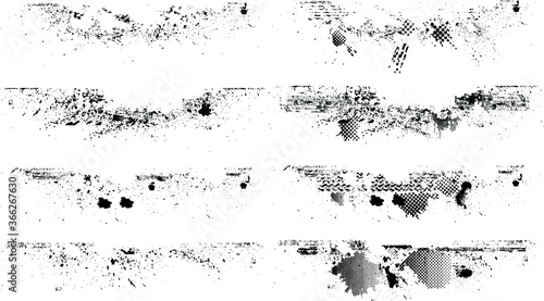 Edges Vector Set . Design Elements . Grunge Borders , Dividers or Brush Strokes .