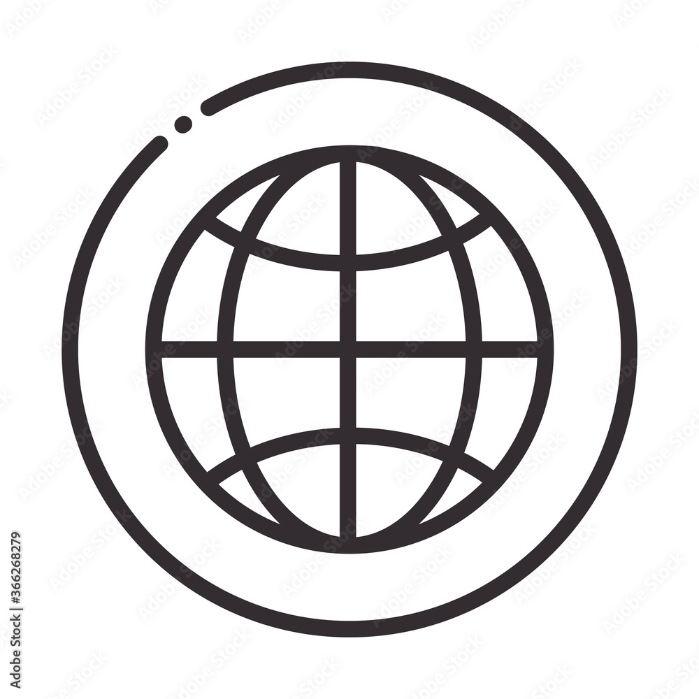 social media global world digital internet network communicate technology line style icon social media global world digital internet network communicate technology line style icon