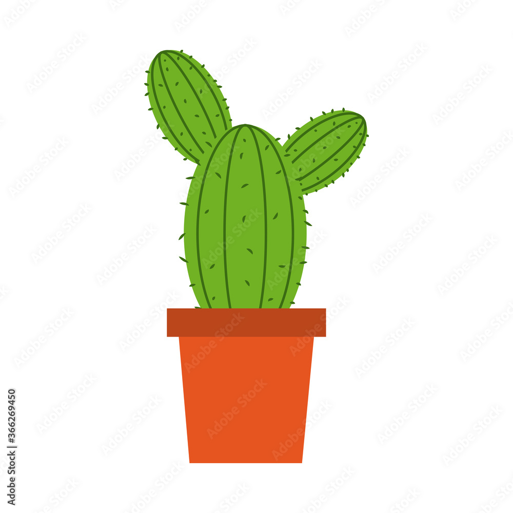 potted cactus plant decoration isolated flat style icon potted cactus plant decoration isolated flat style icon