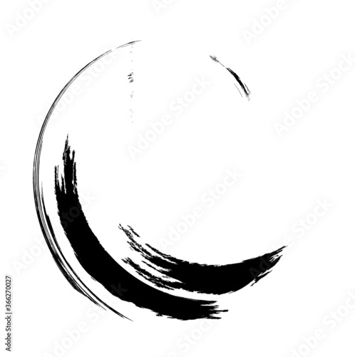 Vector Logo Design Template . Curved brush stroke . Swirl Grunge Shapes . 