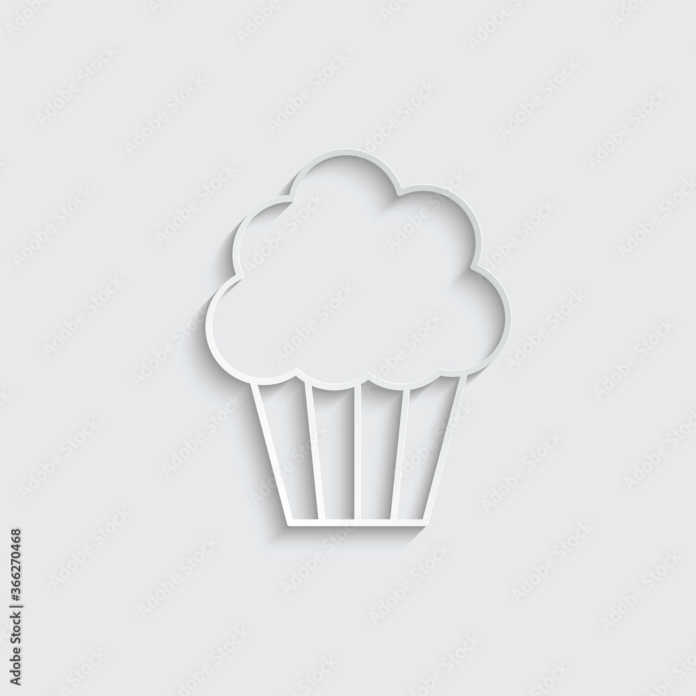 paper cake icon vector - black sign paper cake icon vector - black sign