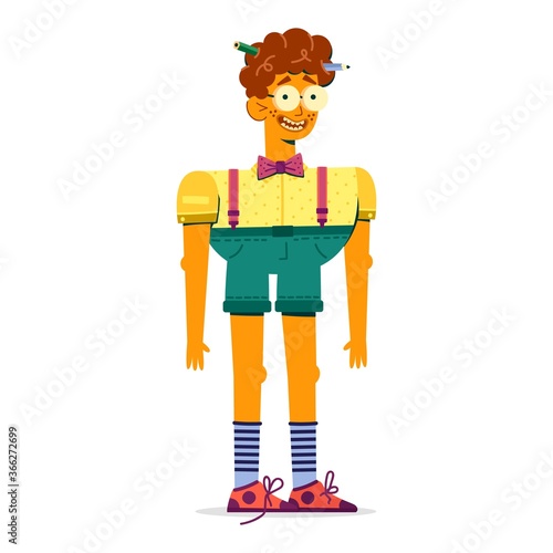 Guy in shorts on a white background vector