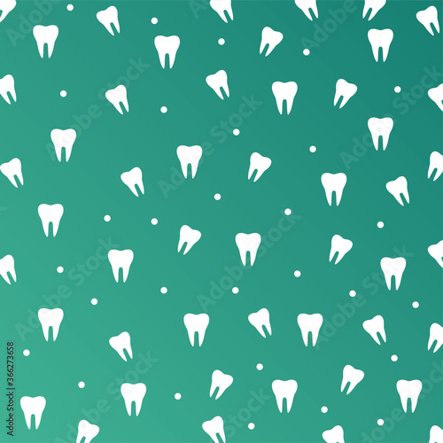 Stylized doodle, hand drawn outline of teeth. A seamless tooth pattern background. Decorative oral dental hygiene vector illustration