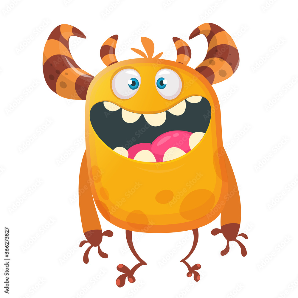 Happy cartoon monster character. Halloween vector illustration Happy cartoon monster character. Halloween vector illustration