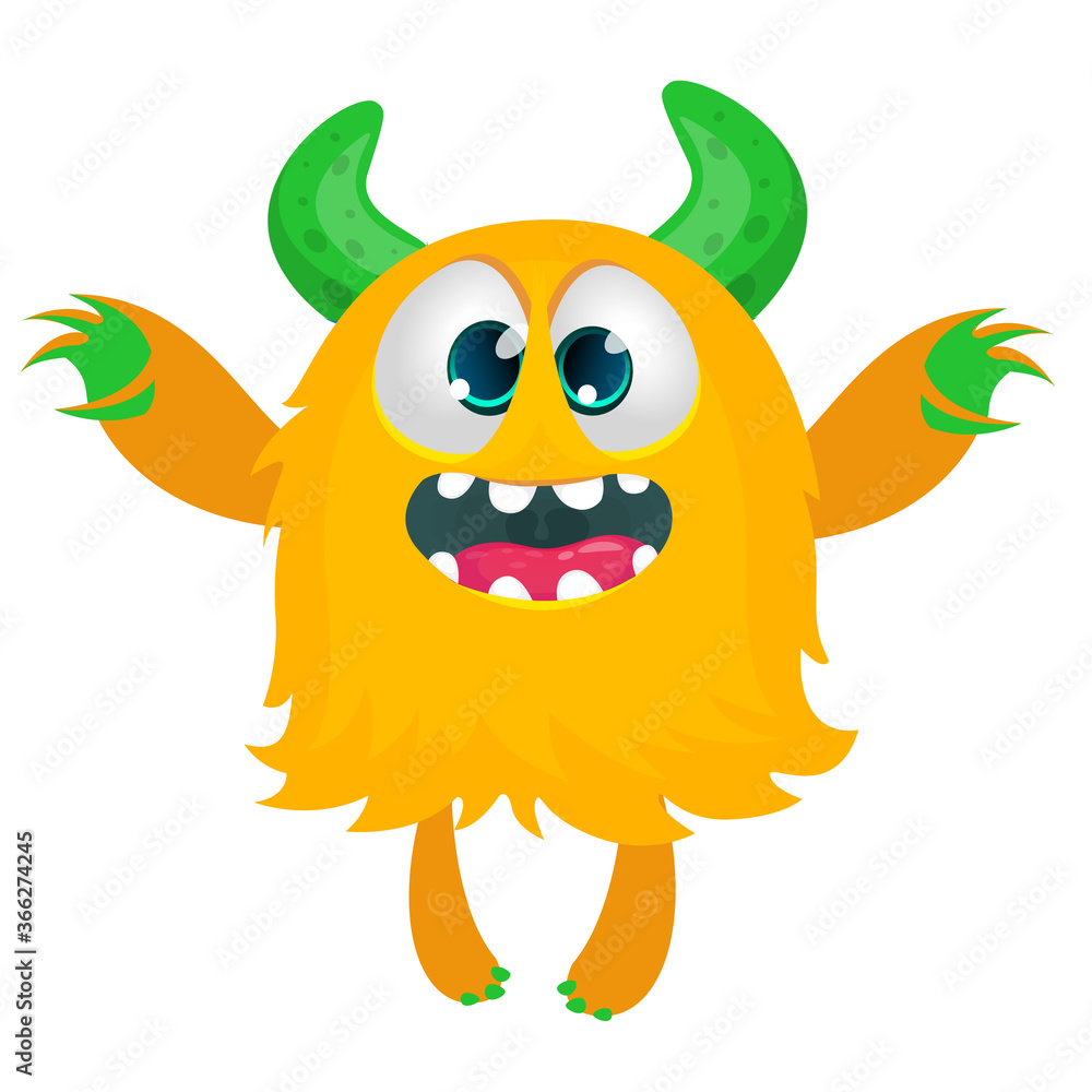 Happy cartoon monster character. Halloween vector illustration Happy cartoon monster character. Halloween vector illustration