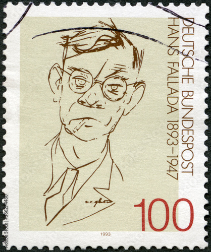 GERMANY - 1993: shows Hans Fallada (1893-1947), novelist, 1993