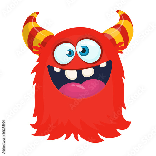 Happy cartoon monster character. Halloween vector illustration