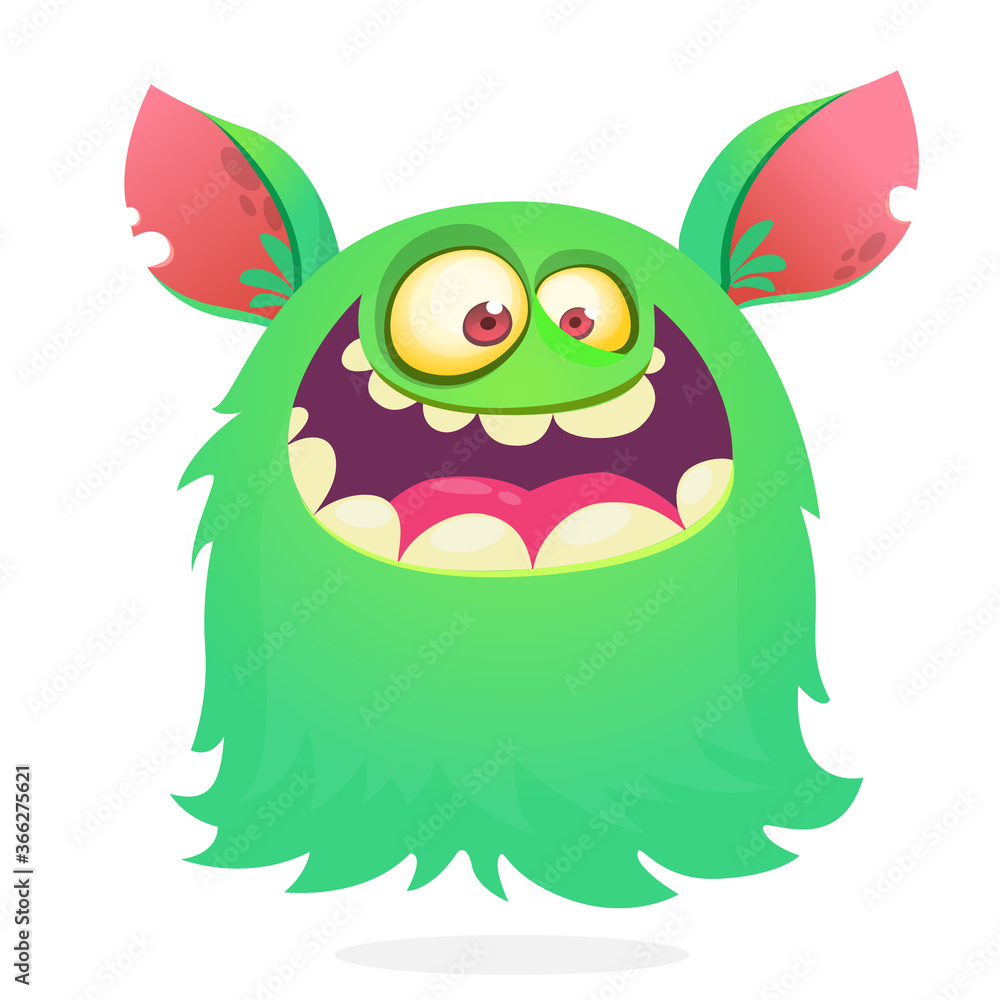 Fototapeta premium Funny cartoon monster. Illustration of cute monster creature. Halloween design
