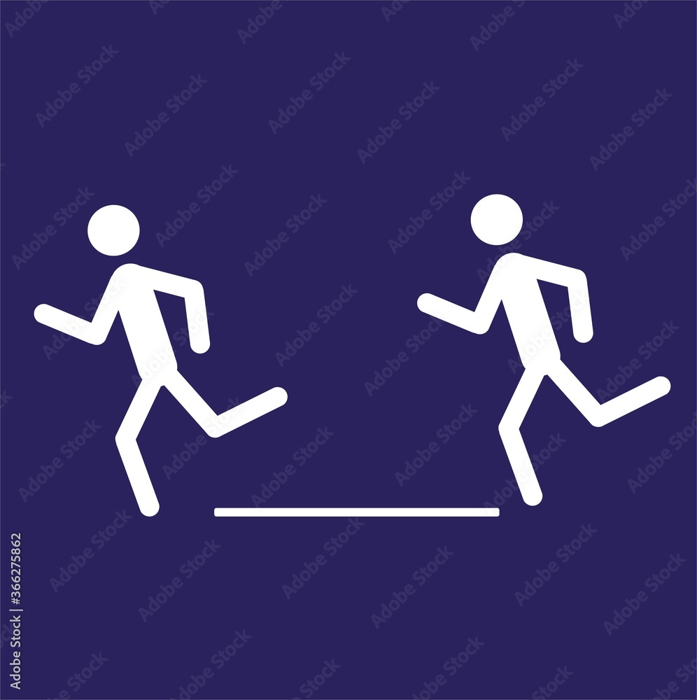 Stick man running. Social distance in sporting activities. Prevention of coronavirus. Stick man running. Social distance in sporting activities. Prevention of coronavirus.