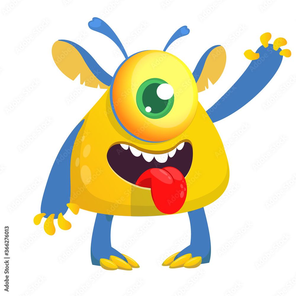 Happy cartoon monster character. Halloween vector illustration Happy cartoon monster character. Halloween vector illustration