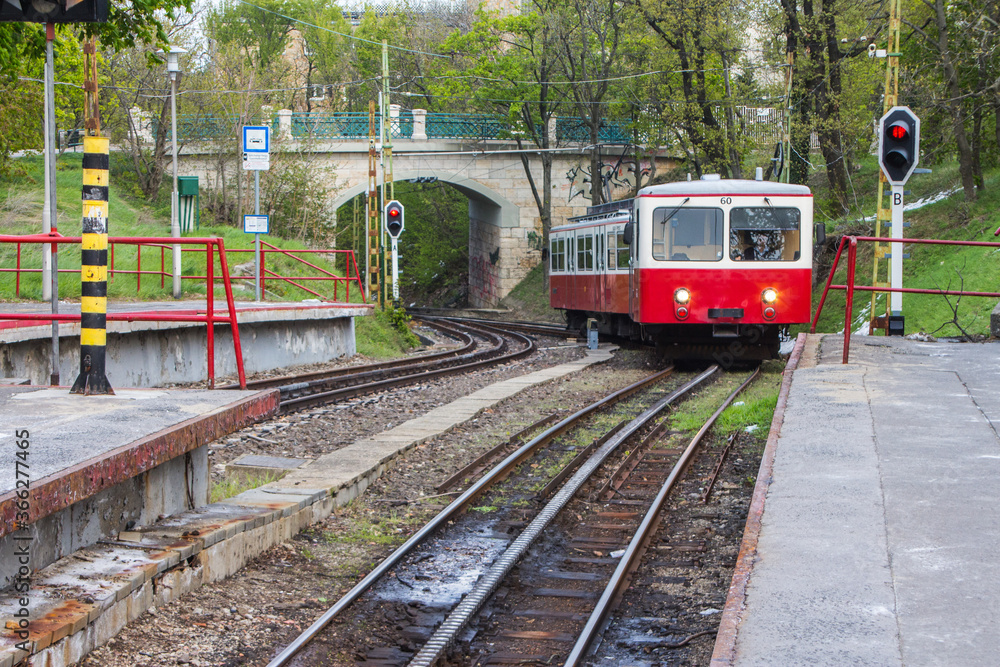 Naklejka premium Unique Budapest Cog-wheel Railway. Hungary