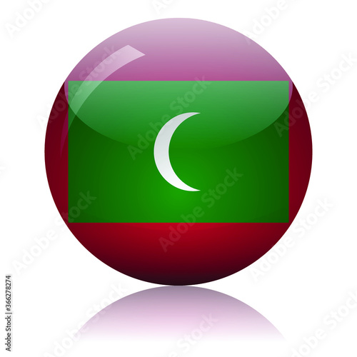 Free Download Maldives flag glass icon vector illustration - GFXLoad