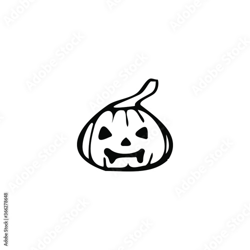 Single vector doodle element isolated on white background. Pumpkin