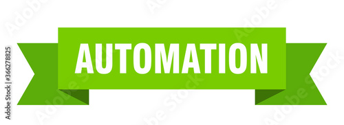 automation ribbon. automation paper band banner sign