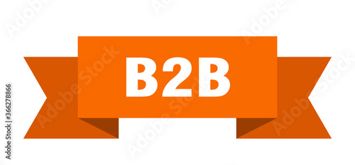 b2b ribbon. b2b paper band banner sign