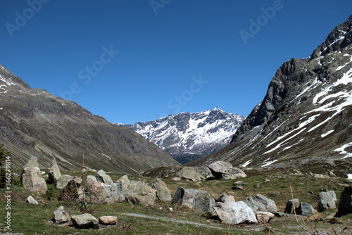 Bergpanorama auf dem Julierpass in der Schweiz 27.5.2020