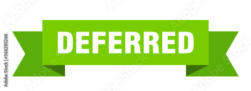 deferred ribbon. deferred paper band banner sign