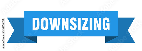 downsizing ribbon. downsizing paper band banner sign