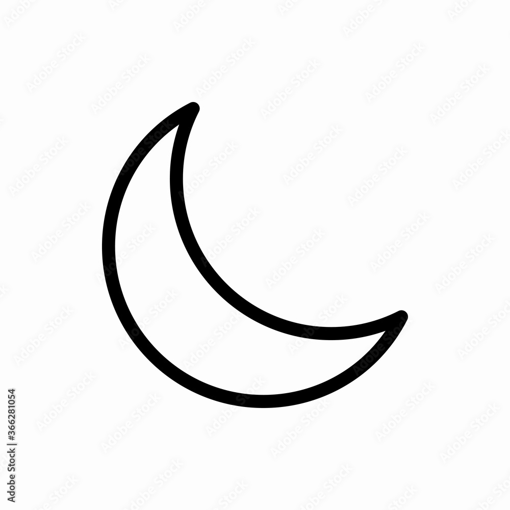 Outline moon icon.Moon vector illustration. Symbol for web and mobile Outline moon icon.Moon vector illustration. Symbol for web and mobile