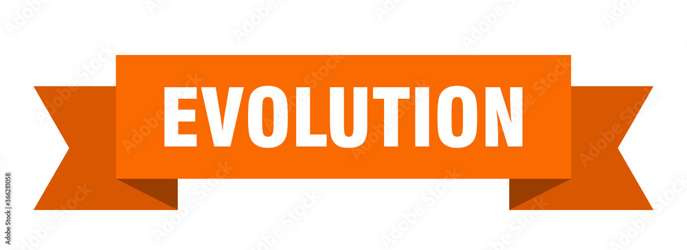 evolution ribbon. evolution paper band banner sign evolution ribbon. evolution paper band banner sign