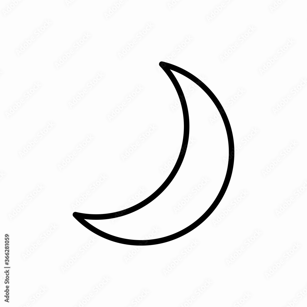Outline moon icon.Moon vector illustration. Symbol for web and mobile Outline moon icon.Moon vector illustration. Symbol for web and mobile